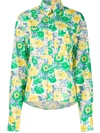 Plan C Floral Print Duchesse Overshirt In White