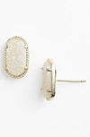 Kendra Scott Ellie Oval Stud Earrings In Rhod/ Ivory Mop