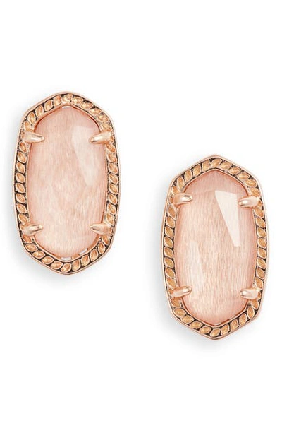 Kendra Scott Ellie Earrings In Rose Gold/ Blush Wood