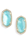 Kendra Scott Ellie 14ct Gold-plated Aqua Illusion Stud Earrings In Gold/ Aqua Illusion