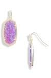 Kendra Scott Dani Stone Drop Earrings In Gold/ Violet Kyocera Opal