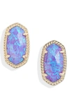 Kendra Scott Ellie Earrings In Gold/ Violet Kyocera Opal