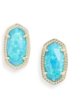 Kendra Scott Ellie 14ct Gold-plated Aqua Illusion Stud Earrings In Gold/ Turquoise Kyocera Opal