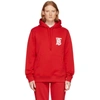 BURBERRY BURBERRY RED LANDON LOGO HOODIE