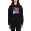 Undercover Printed Cotton Jersey Sweatshirt Hoodie In Black