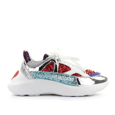 Love Moschino Sequins And Glitter Multicolor Sneakers In Multicoloured