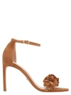 STUART WEITZMAN STUART WEITZMAN WOMEN'S BEIGE SUEDE SANDALS,NUDISTSONGFLOWERSUEDETAN 39.5