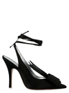 Attico Venus Bow Satin Slingback Pumps In Black