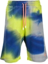 MARCELO BURLON COUNTY OF MILAN TIE-DYE LOGO TRACK SHORTS