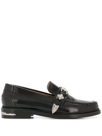Toga Stud Embellished Mid-heel Loafers In Black