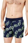 Vilebrequin Elephants Glow Swim Trunks In Bleu Marine