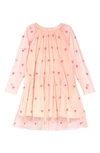 STELLA MCCARTNEY GIRL'S STELLA MCCARTNEY HEART EMBROIDERED TULLE DRESS,589376 SOKE0