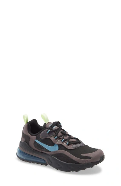 Nike Air Max 270 React Big Kids' Shoe In Black/ Cerulean/ Grey/ Volt