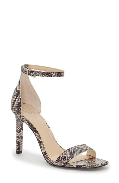 Vince Camuto Lauralie Ankle Strap Sandal In Ash Snake Embossed Print