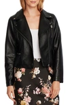 VINCE CAMUTO TEXTURED FAUX LEATHER MOTO JACKET,9020502