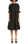 Merlette Womens Black Paradis Lace-trim Cotton Midi Dress L In Black