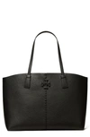 Tory Burch Mcgraw Leather Tote In Black