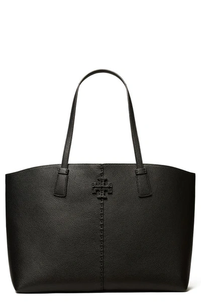 Tory Burch Mcgraw Leather Tote In Black