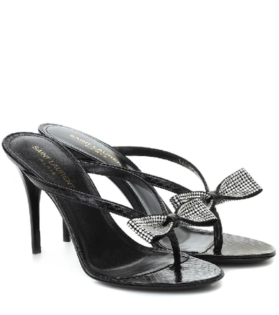 Saint Laurent Lexi 90mm Sandals In Black