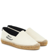 Saint Laurent Embroidered Espadrilles In Canvas Beige In White