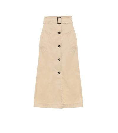 's Max Mara Cotton Gabardine A Line Skirt In Beige