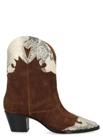 Paris Texas Two-tone Texan 60mm Boots In Brown
