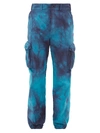 Off-white Tie-dyed Cotton-ripstop Cargo Trousers In Blue