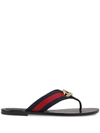 GUCCI GG THONG WEB SANDALS