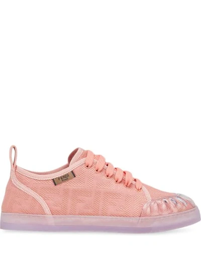 Fendi Promenade Ff Canvas Sneakers In Pink