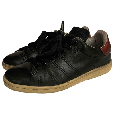 Pre-owned Isabel Marant Bart Leather Trainers In Black