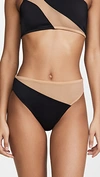 Norma Kamali Snake Mesh Bikini Bottoms In Black/nude