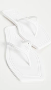 Carlotha Ray Square Toe Flip Flops In Blanc Barbotine