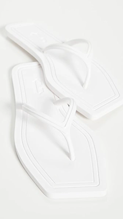 Carlotha Ray Square Toe Flip Flops In Blanc Barbotine