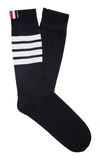 THOM BROWNE MID-CALF STRIPED COTTON SOCKS,753953