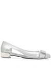 Ferragamo Jelly Ballet Flats In Silver