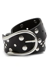 TOPSHOP STUDDED WISHBONE BUCKLE FAUX LEATHER BELT,19D03SBLK