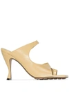 Bottega Veneta Square Toe 90mm Sandals In Neutral