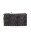 MIU MIU MIU MIU WOMEN'S BLACK LEATHER POUCH,5BF354VOOMN88F0002 UNI