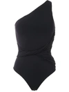 Brigitte Alessandra Draped Swimsuit In Black