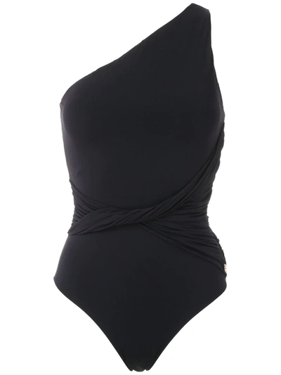 Brigitte Alessandra Draped Swimsuit In Black