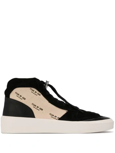 Fear Of God Logo Print High-top Trainers In Black