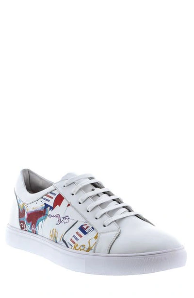 Robert Graham Men's Limitless Printed Leather Sneakers In White