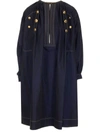 GIVENCHY GIVENCHY BUTTON DETAILED MIDI DRESS