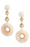 Ettika Looped In Resin Earrings In Taupe/ Gold