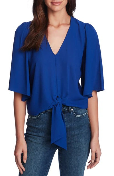 1.state Tie Front Blouse In Navy Sea