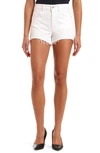 Mavi Jeans Rosie High Waist Distressed Cutoff Denim Shorts In White Ripped Str