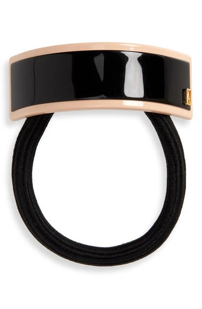 Alexandre De Paris Parisienne Cuff Ponytail Holder In Black Rose