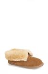 Minnetonka Sheepskin Womens Moccasins Indoors Ankle Boots In Tan Suede