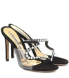 ALEXANDRE VAUTHIER AVA GHOST PVC AND SUEDE SANDALS,P00431925