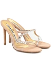 ALEXANDRE VAUTHIER AVA GHOST PVC AND SUEDE SANDALS,P00431926